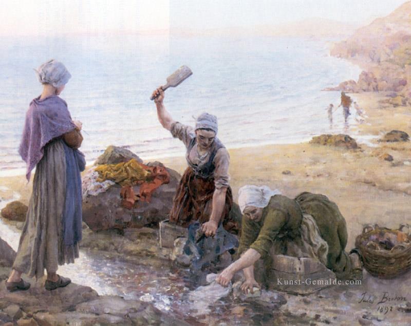 Souvenir de mürrischen Arnenez Landschaft Realist Jules Breton Ölgemälde